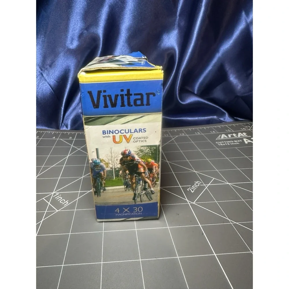 VIVITAR 4X30 Magnification Binoculars w/ UV Coated Optics & Box, Case, Manual